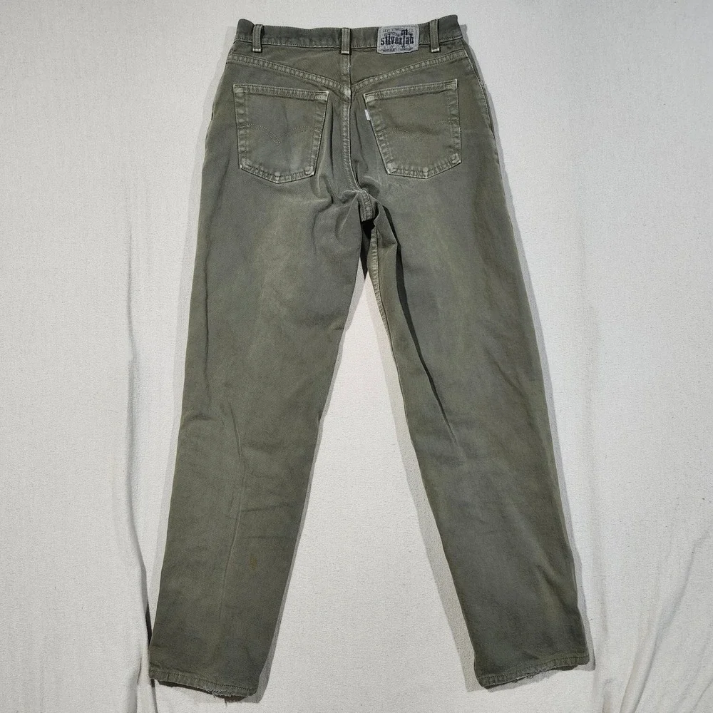 Vintage Levis SilverTab Loose Olive Green Jeans Made in USA 31x32 501-0596